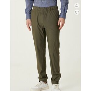 Pal Zileri Elasticated Waist Zippered‎ Hem Legs Green Trousers 4 Pockets Size 50